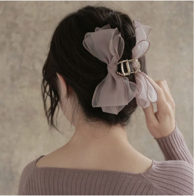 Kẹp tóc Osewaya nơ voan bồng cỡ lớn 22BS0421