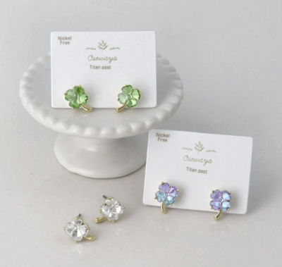 Khuyên tai Osewaya cỏ 4 lá 24PC1844