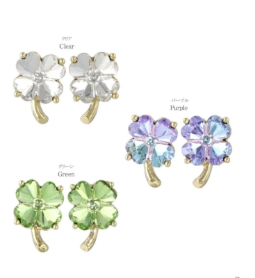 Khuyên tai Osewaya cỏ 4 lá 24PC1844