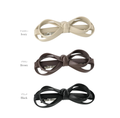 Kẹp tóc Osewaya chiếc nơ bằng da 25VT0374